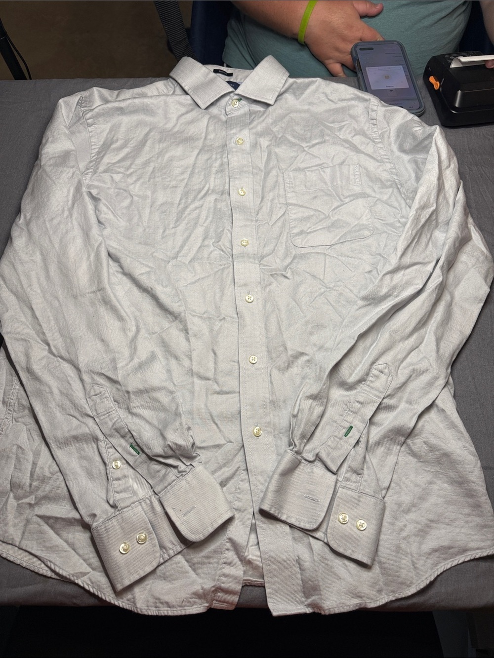 Tommy Hilfiger Light Gray Button‑Down Dress Shirt